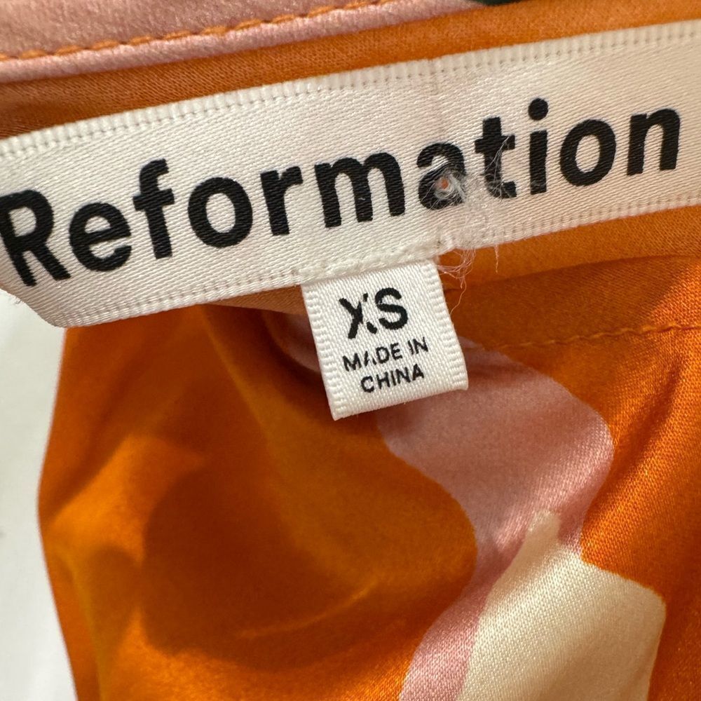 Reformation Daytona silk dress in “Electra” orange floral - Picture 10 of 11